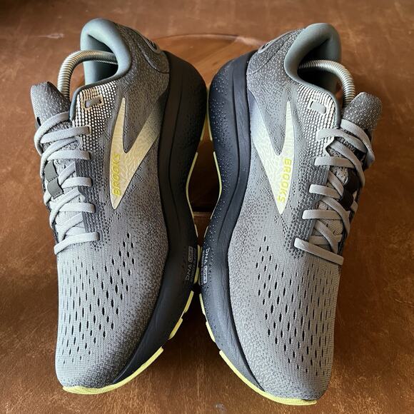 Brooks Ghost 16 Men\'s 11.5 Gray Green Neutral Cushion Running Shoes Sneakers